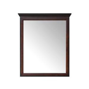 29.00 in. W x 34.00 in. H Framed Rectangular Beveled Edge Bathroom Vanity Mirror in Dark Espresso