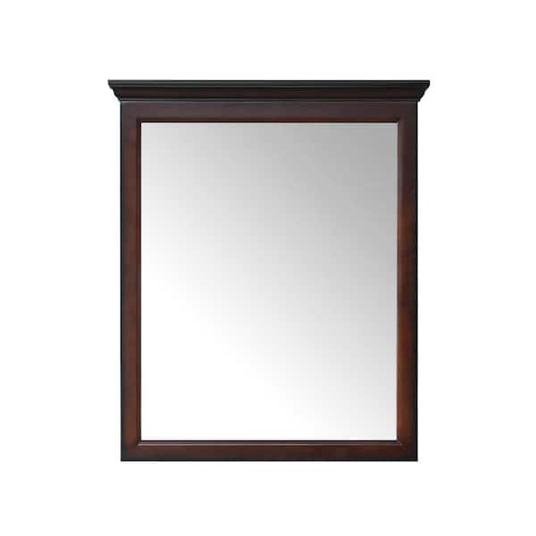 Teagen 29 in. W x 34 in. H Rectangular Framed Beveled Edge Wall Mount Bathroom Vanity Mirror in Dark Espresso