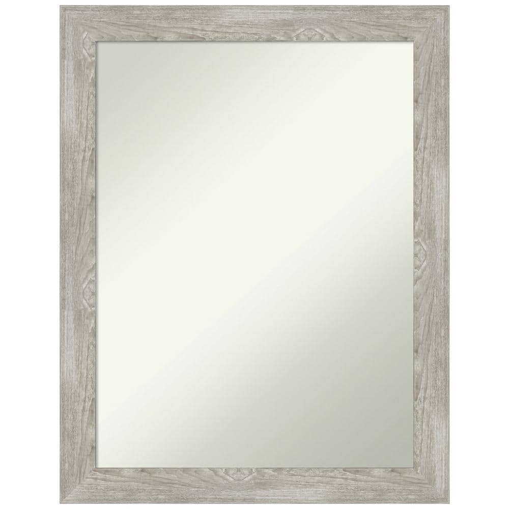 Dove Greywash Rectangular Wood Bathroom Vanity Mirror