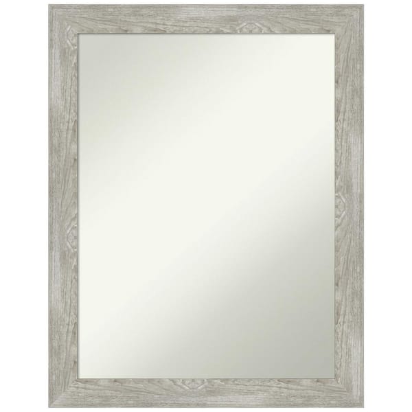 Amanti Art Dove Greywash Narrow 21.5 in. H x 27.5 in. W Framed Non-Beveled Bathroom Vanity Mirror in Gray