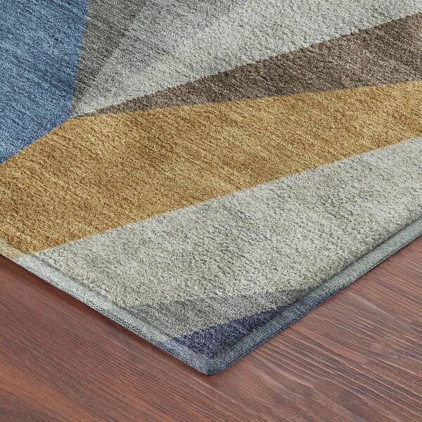 Mayfield Premium Machine Washable Abstract AMF2265 Gold 3 ft. x 4 ft. Area Rug