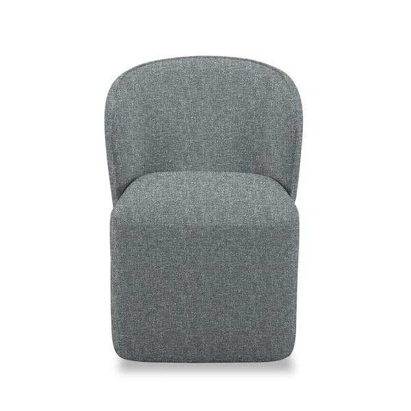 Souza Grey Fabric Swivel Dining Chair