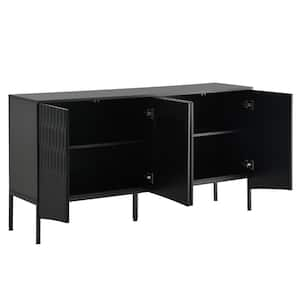 59.8 in. W x 15.7 in. D x 31.5 in. H Bathroom Black Linen Cabinet