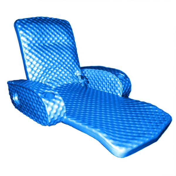 Super Soft Adjustable Pool Lounger Recliner Float Bahama Blue
