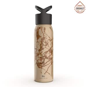 24 oz. Caramelized Sandstone Reusable Single Wall Aluminum Water Bottle with Threaded Lid