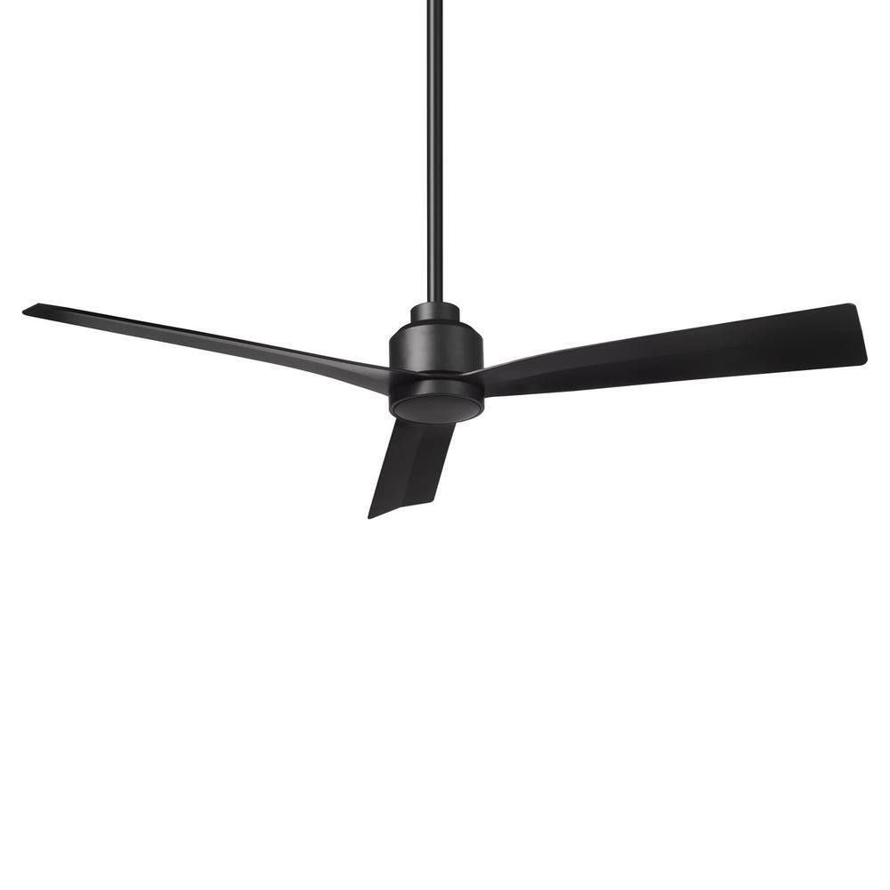 WAC Lighting Clean 52 in. Indoor/Outdoor Matte Black 3-Blade Smart Compatible Ceiling Fan with Remote Control F-003-MB Sansujyuku sansujyuku.com