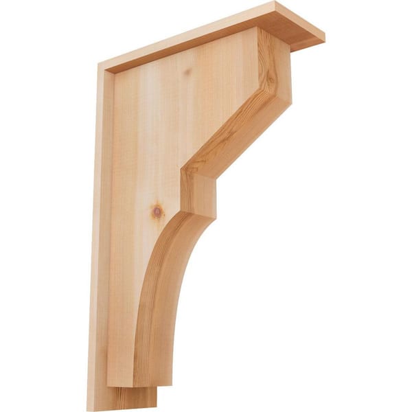 Ekena Millwork 5-1/2 in. x 14 in. x 22 in. Western Red Cedar Monterey Smooth Corbel with Backplate