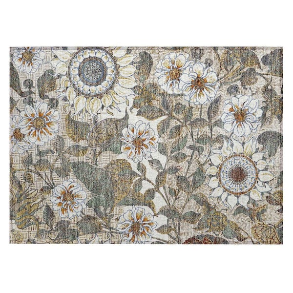 Chantille Machine Washable Indoor/Outdoor Abstract ACN2774 Ivory 2 ft. x 3 ft. Accent Rug