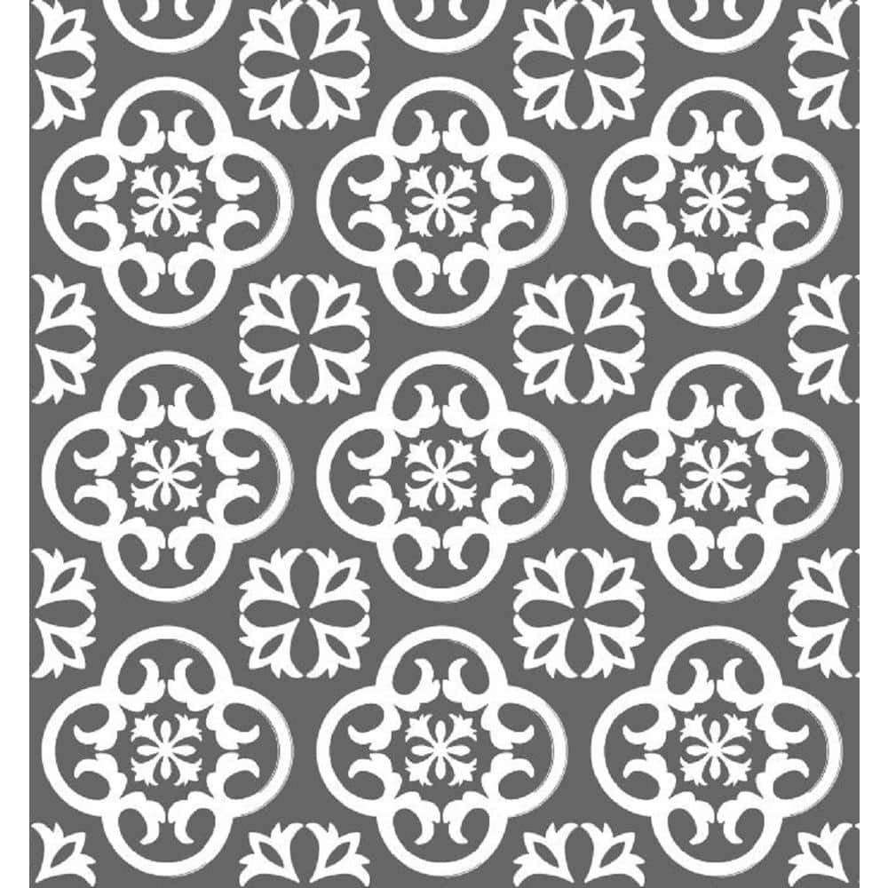 Con-Tact 18 x 4' Grip Prints Tile Charcoal