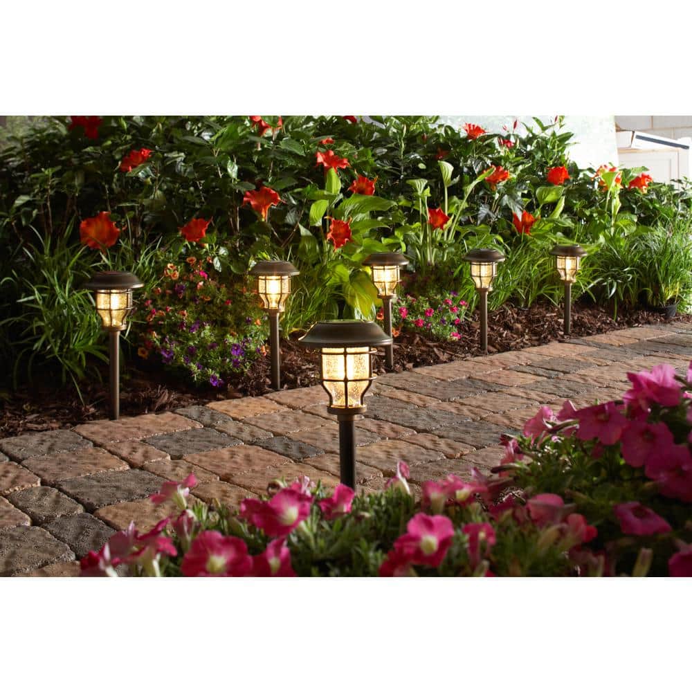 Reviews for Hampton Bay Solar Brass Outdoor Integrated LED 2500K 10 ...