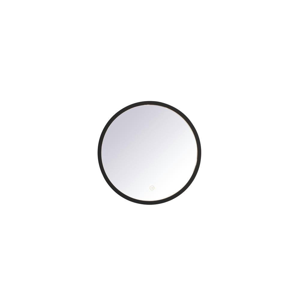 Timeless Home 18 in. W x 18 in. H Aluminum Black LED Mirror
