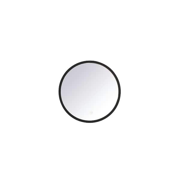Unbranded Timeless Home 18 in. W x 18 in. H Aluminum Black LED Mirror