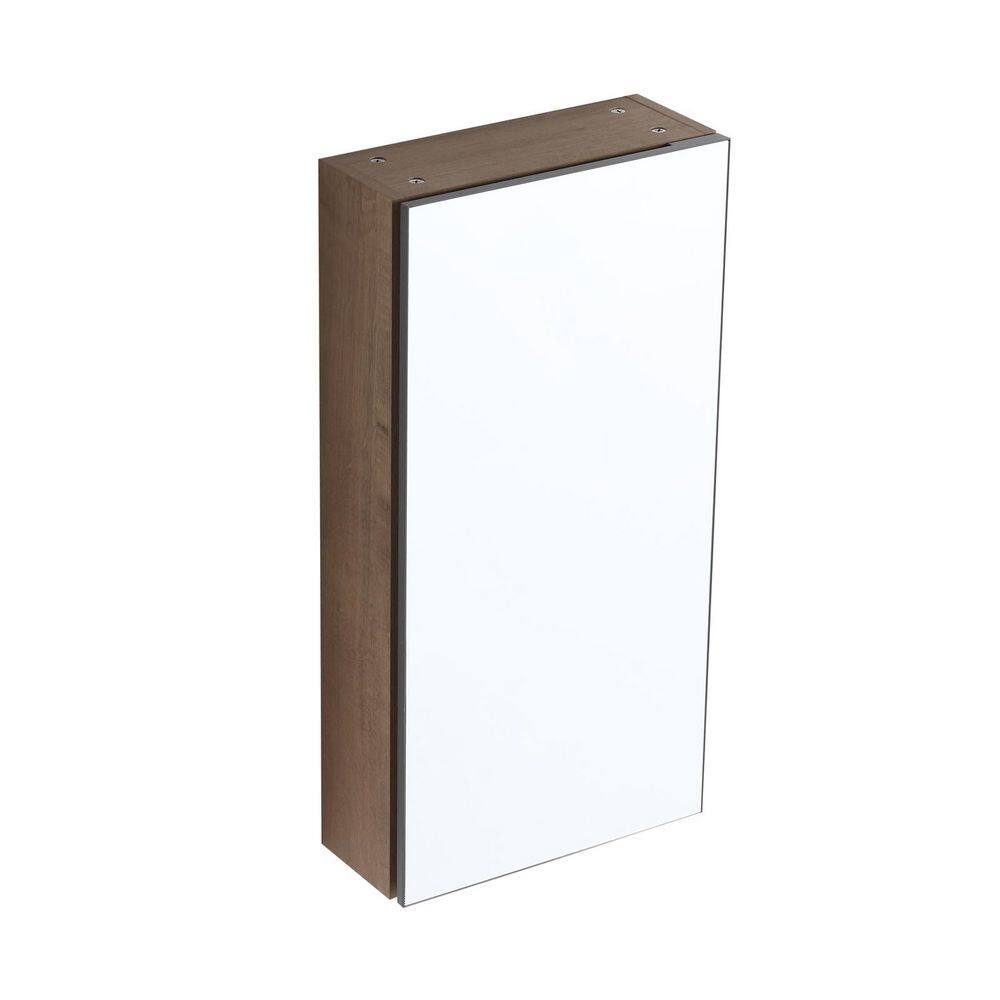 13.8 in. W x 5.9 in. D x 27.6 in. H Bathroom Storage Wall Cabinet in Oak with Mirror Door and Adjustable Glass Shelves price history on PriceWatchPro