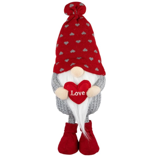 Red Plush "Love" Valentine's Day Gnome - 13.5" x 4.5"