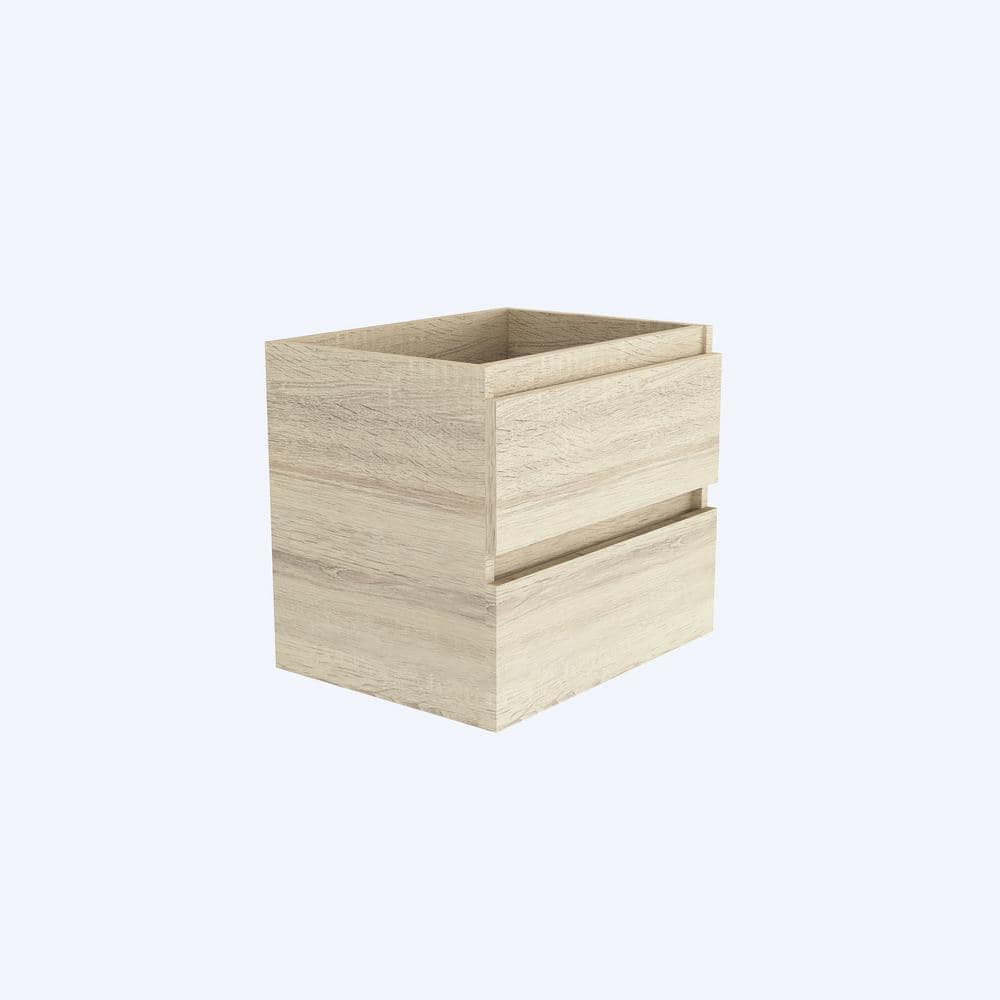White Particle Board Wall-Mounted Floating Vanity Cabinet, 23.5 in.