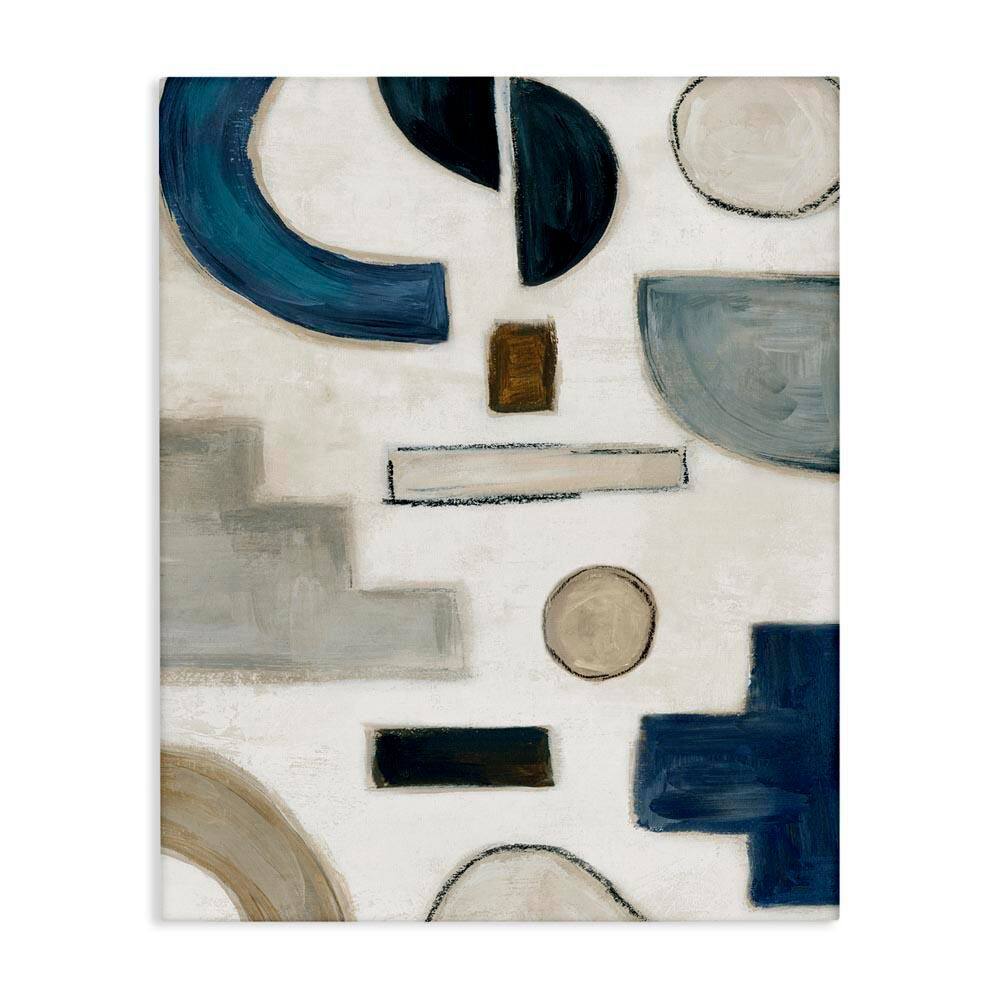 Neutral Shapes Blue and Beige by Emma Peal Unframed Abstract Graphic Art Print 30 in. x 24 in. price history on PriceWatchPro