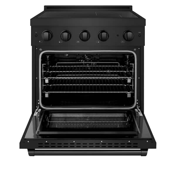 30 in. 4.2 cu. ft. Paramount Induction Range with 4 Element Cooktop in Black Stainless Steel