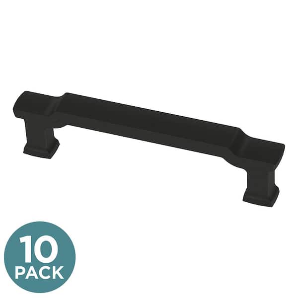 Liberty 10-Pack Scalloped Footing 3-3/4 in. (96 mm) Classic Matte Black Cabinet Pulls