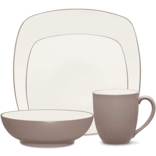 Noritake Colorwave Clay  4-Piece (Tan) Stoneware Square Place Setting, Service for 1