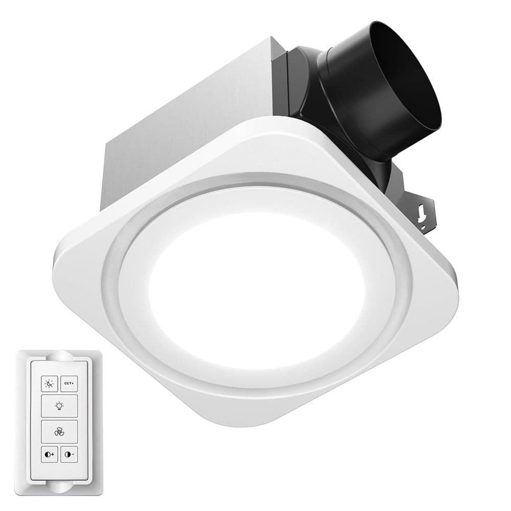 Bathroom Exhaust Fan with LED Light, 80 CFM Quiet Ceiling Ventilation, 3 Color, Nightlight, Remote, 1 Piece price history on PriceWatchPro
