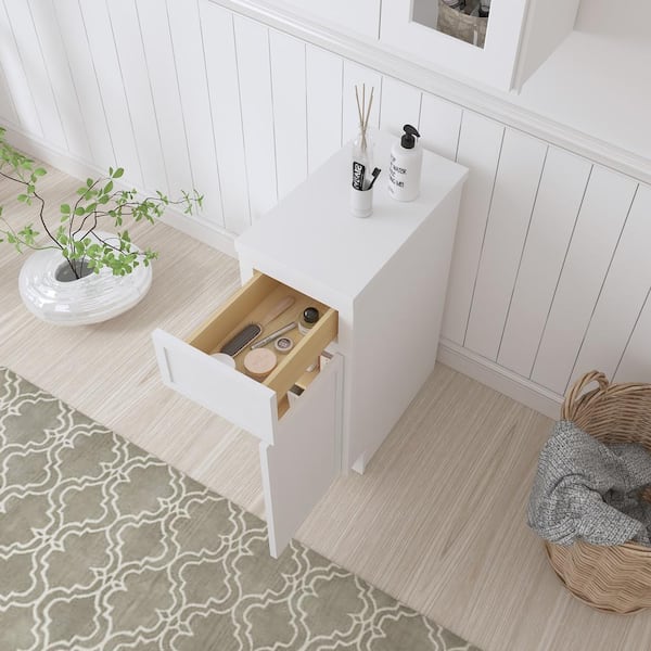 Vanity Art 12 in. W x 21 in. D x 32.5 in. H 1-Drawer Bath Vanity Cabinet Only in White Vanity Art 12 in. W x 21 in. D x 32.5 in. H 1-Drawer Bath Vanity Cabinet Only in White
