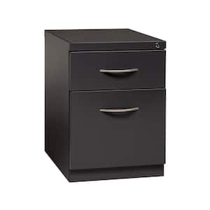 20 in. D 2-Drawer Charcoal Metal Letter Width 15 in. W Mobile Pedestal File Cabinet Box-File with Arch Pull