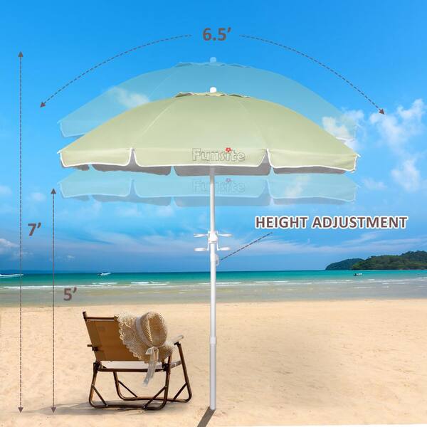 GARSING 6.5-ft Steel Mint Green Push-button Tilt Market Patio Beach Umbrella