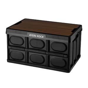 Ayer Rock 16 Gal. Storage Box in Black with General-Pocket Type Camping Folding Box Table