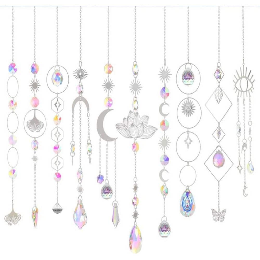 10-Piece Crystal Suncatcher Prism Hanging Kit with Chain Rainbow Maker Ornaments for Indoor Outdoor Decor price history on PriceWatchPro
