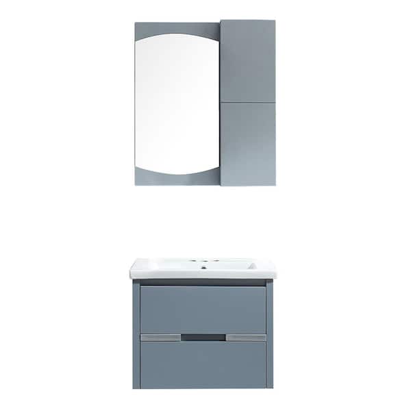 Garrido Bros. and Co. BILBAO 24 in. W x 18 in. D x 19 in. H Bath Vanity Set with Mirror in Gray