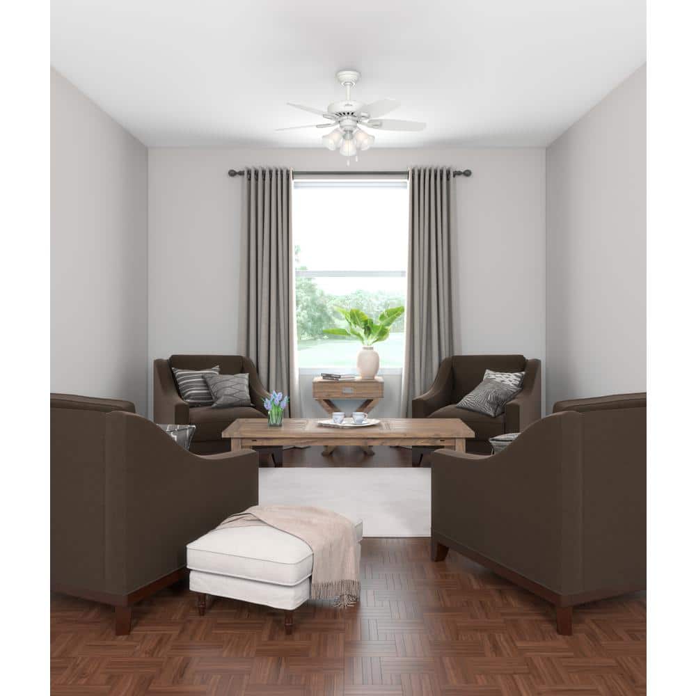 42 in. Indoor Snow White Builder Small Room Ceiling Fan with Light Kit price history on PriceWatchPro
