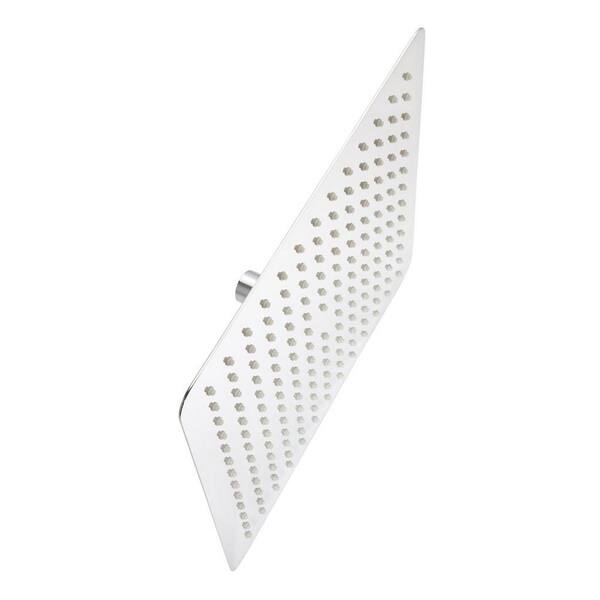 SIGNATURE HARDWARE - 1-Spray Patterns with 2.5 GPM 10 in. Wall Mount Full Fixed Shower Head with No Additional Features in Brushed Nickel