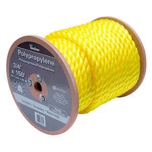  Yellow Twisted Polypropylene Rope - 3/8 Floating Poly