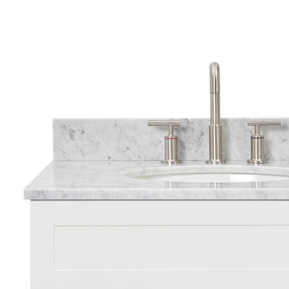 Hamlet 31" White Wood Vanity with Carrara Marble Top