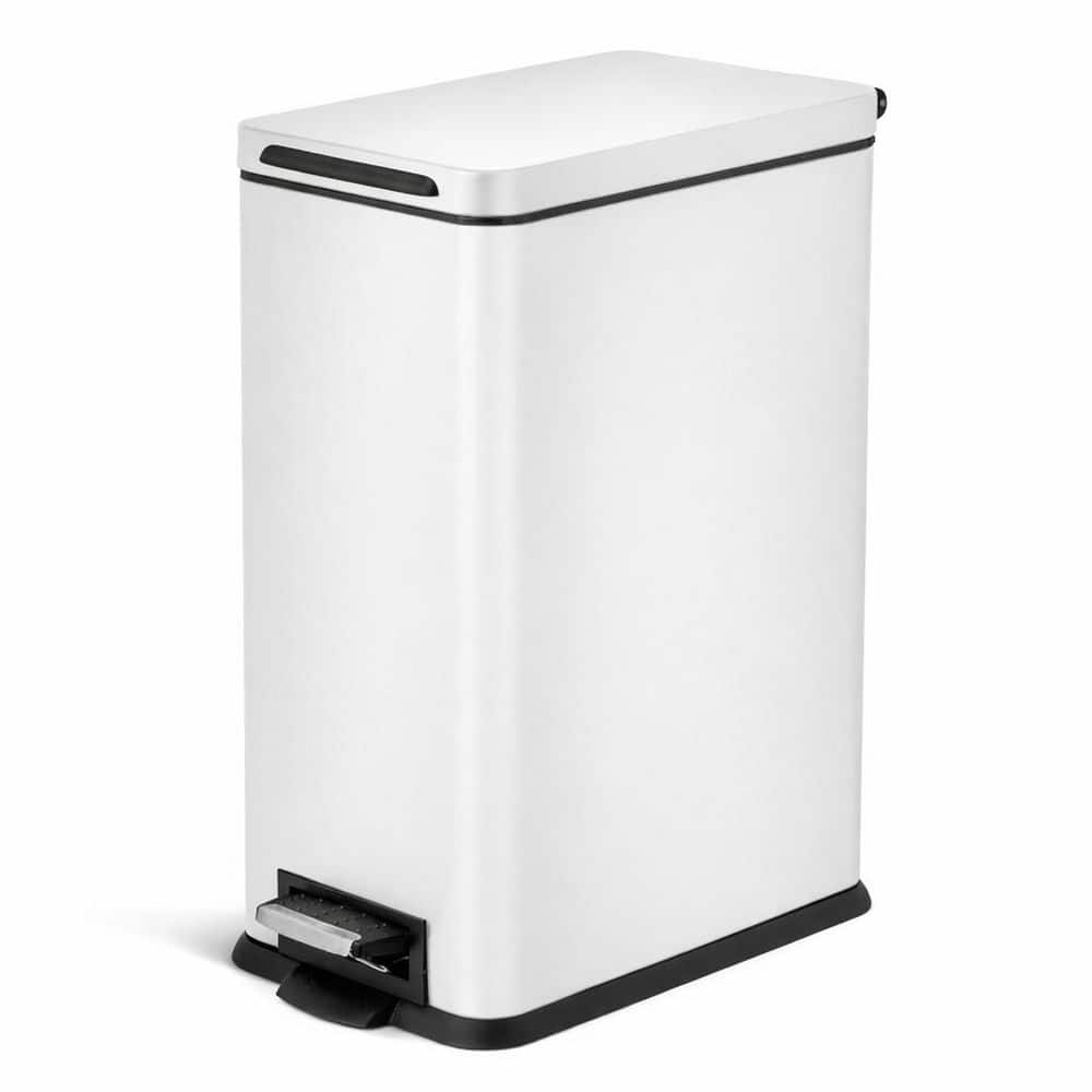 Home Zone Living 8 Gallon Slim Stainless Steel Kitchen Trash Can