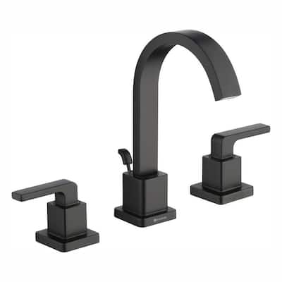 Farrington 8 in. Widespread 2-Handle High-Arc Bathroom Faucet in Matte Black
