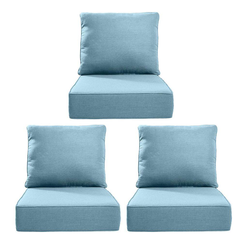 24 in., x 24 in., x 6 in., 6-Piece Repacement Deep Seating Olefin Outdoor Lounge Chair Cushion in Babyblue price history on PriceWatchPro