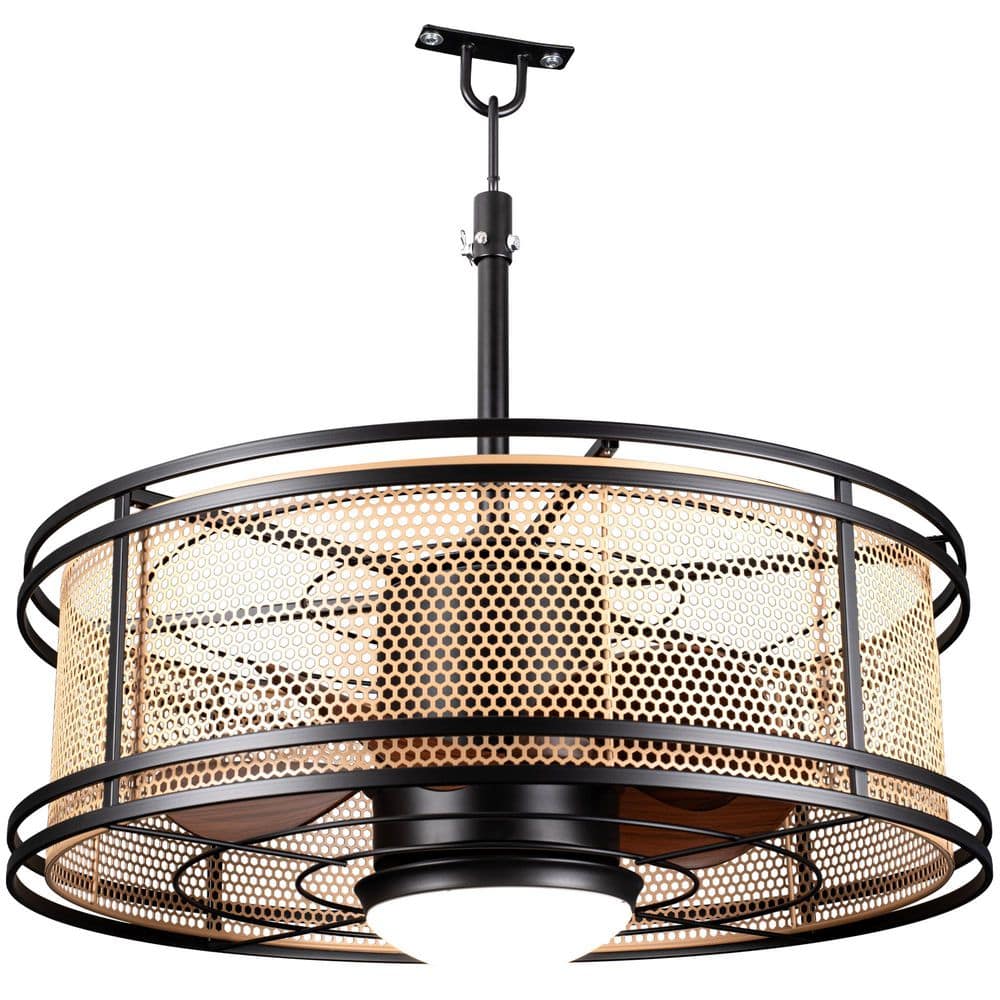 24 in. Smart Outdoor Black Reversible LED Ceiling Fan with Light and Remote price history on PriceWatchPro