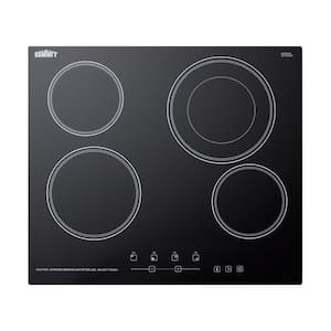 24 in. Radiant Electric Cooktop in Black with 4 Elements including Dual Zone Element