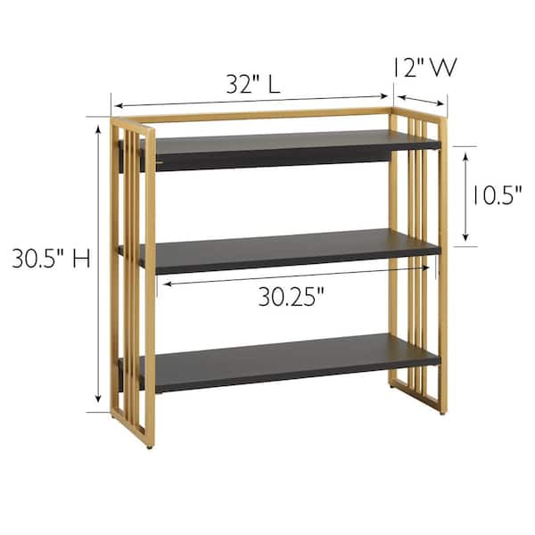 Black 3 shelf deals bookcase