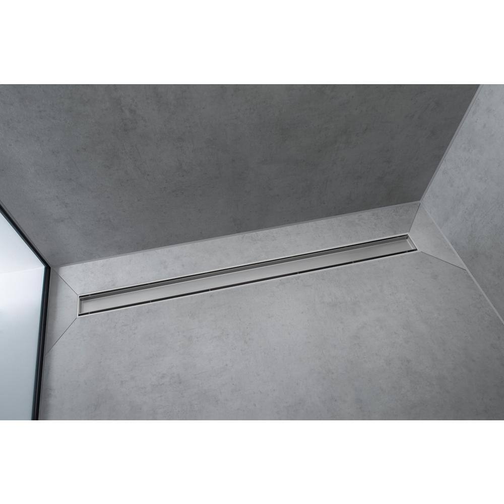 Chrome Stainless Steel Linear Tileable Shower Drain with Adjustable Frame