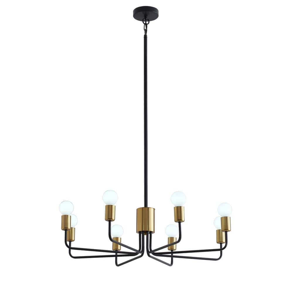 8-Light Modern Black Sputnik Sphere Chandelier Rustic Industrial Candle Cei