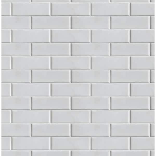 NextWall Subway Tile White Vinyl Peel & Stick Wallpaper Roll (Covers 30.75  Sq. Ft.) NW34000 - The Home Depot