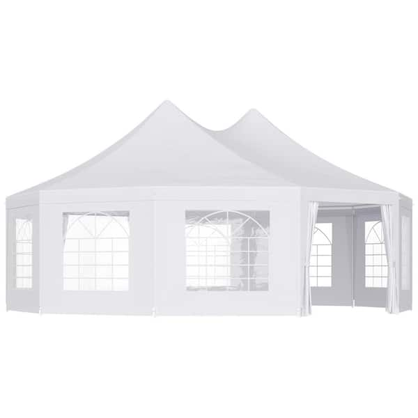 21 ft x 29 ft White Large 10-Wall Event Wedding Gazebo Canopy Tent with Open Floor Design and Weather Protection