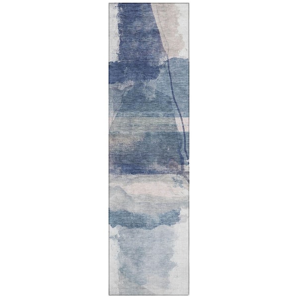 Addison Rugs Chantille Machine Washable Indoor/Outdoor Abstract ACN2033 Blue 2 ft. 3 in. x 7 ft. 6 in. Runner Rug