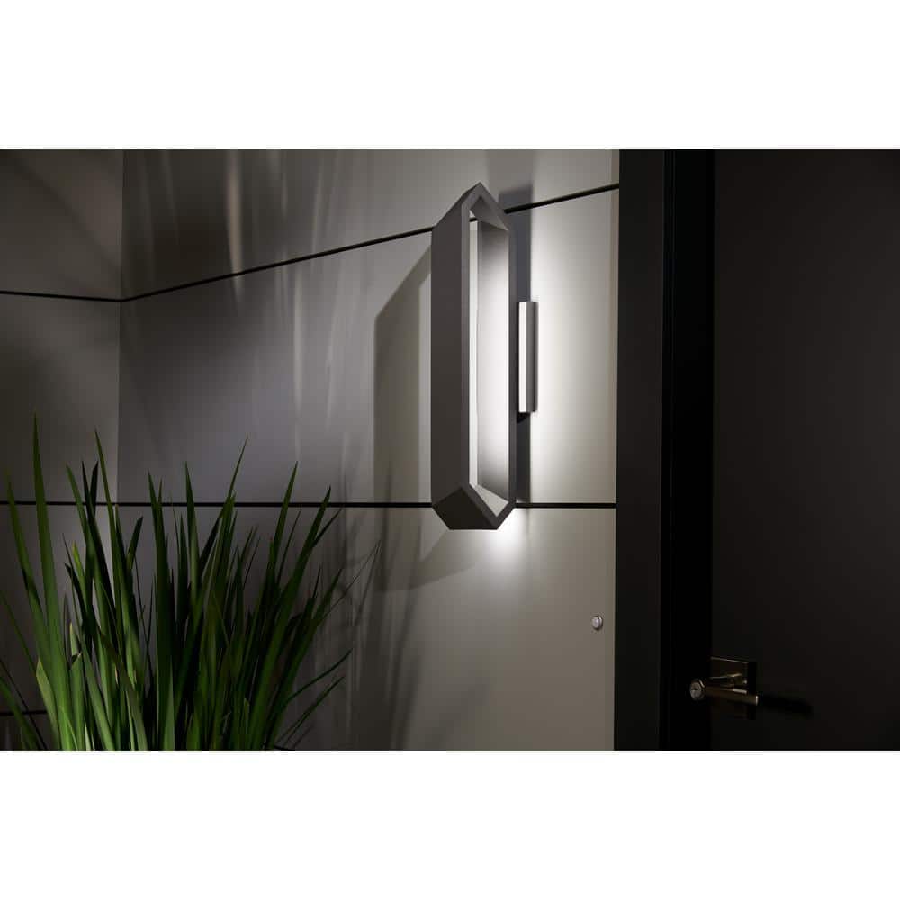 Coal Finish Dimmable LED Outdoor Wall Sconce in Black with Clear Glass