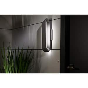 Pitch Sand Black Outdoor Hardwired Wall Sconce with Integrated LED