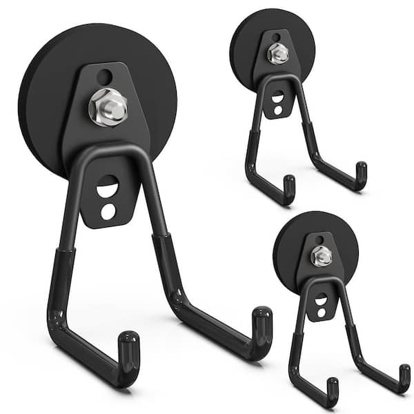 Vrbgify Large Magnetic Hook [2.59in.] Black Rubber Coated Heavy