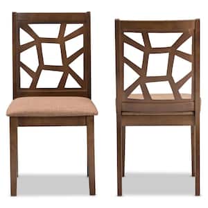 Abilene Light Brown and "Walnut" Brown Fabric Dining Chair (Set of 2)