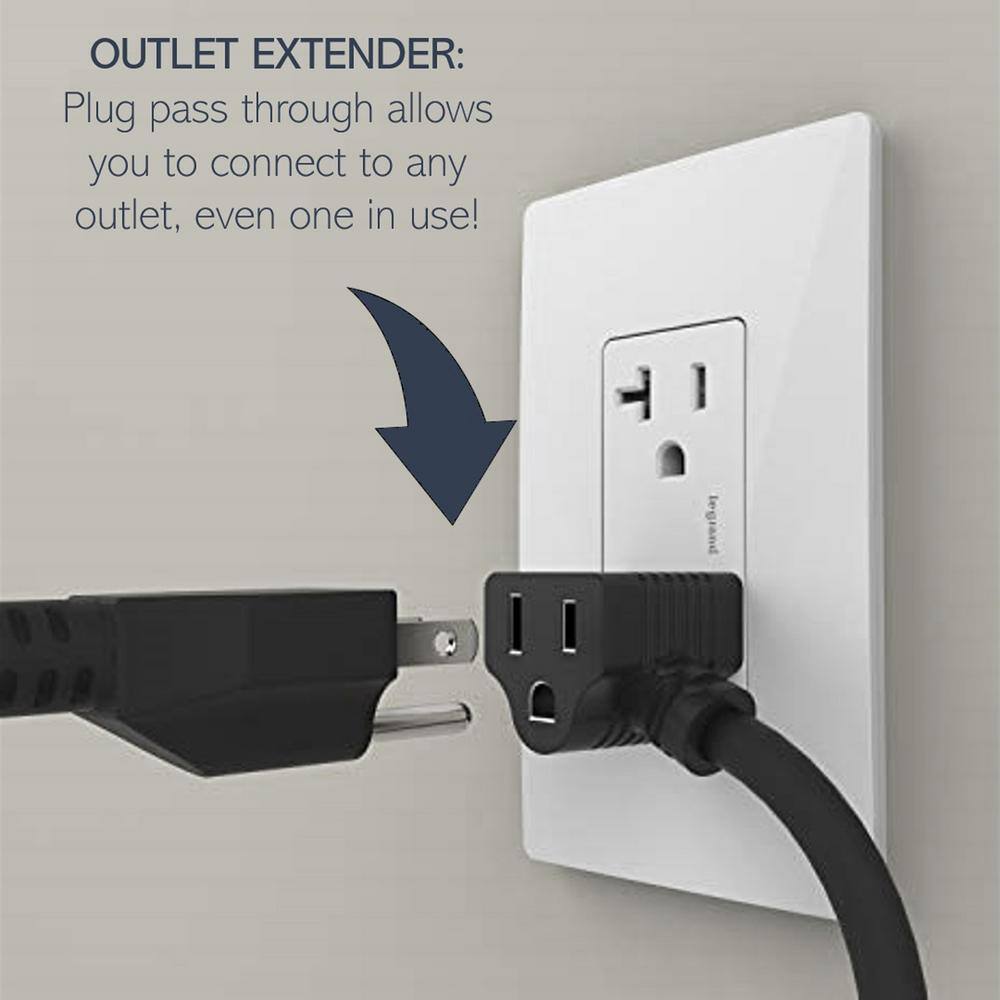 Black 6-Foot Metal and Plastic Power Strip with USB